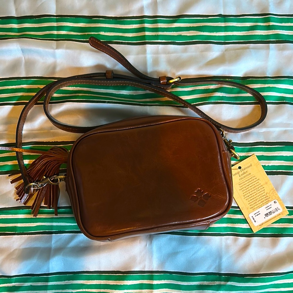 Patricia Nash Rich Cognac Leather Bag- NWT